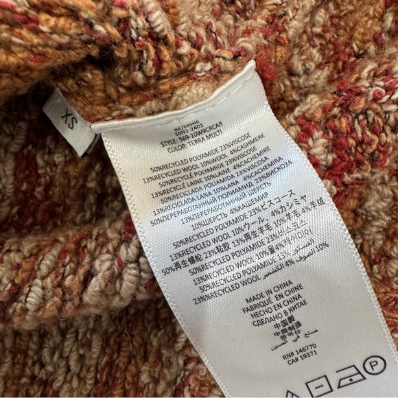 Re/Done 90s crop sweater cardigan in Terra cotta NWOT - Picture 4 of 7